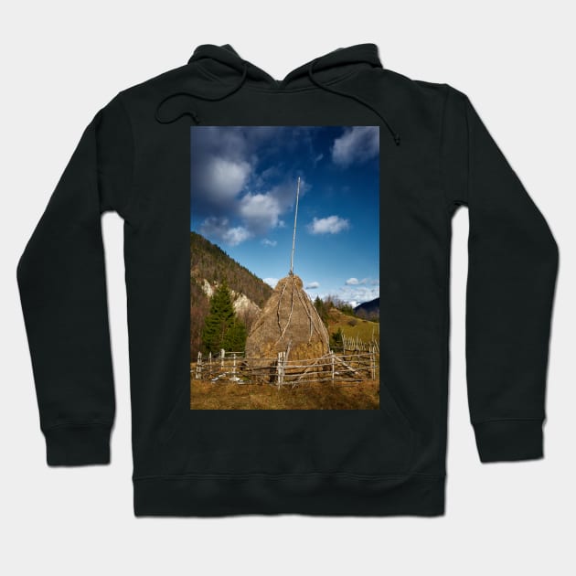 Hay stacks and mountains Hoodie by naturalis